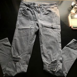 Grey ripped American Eagle jeans